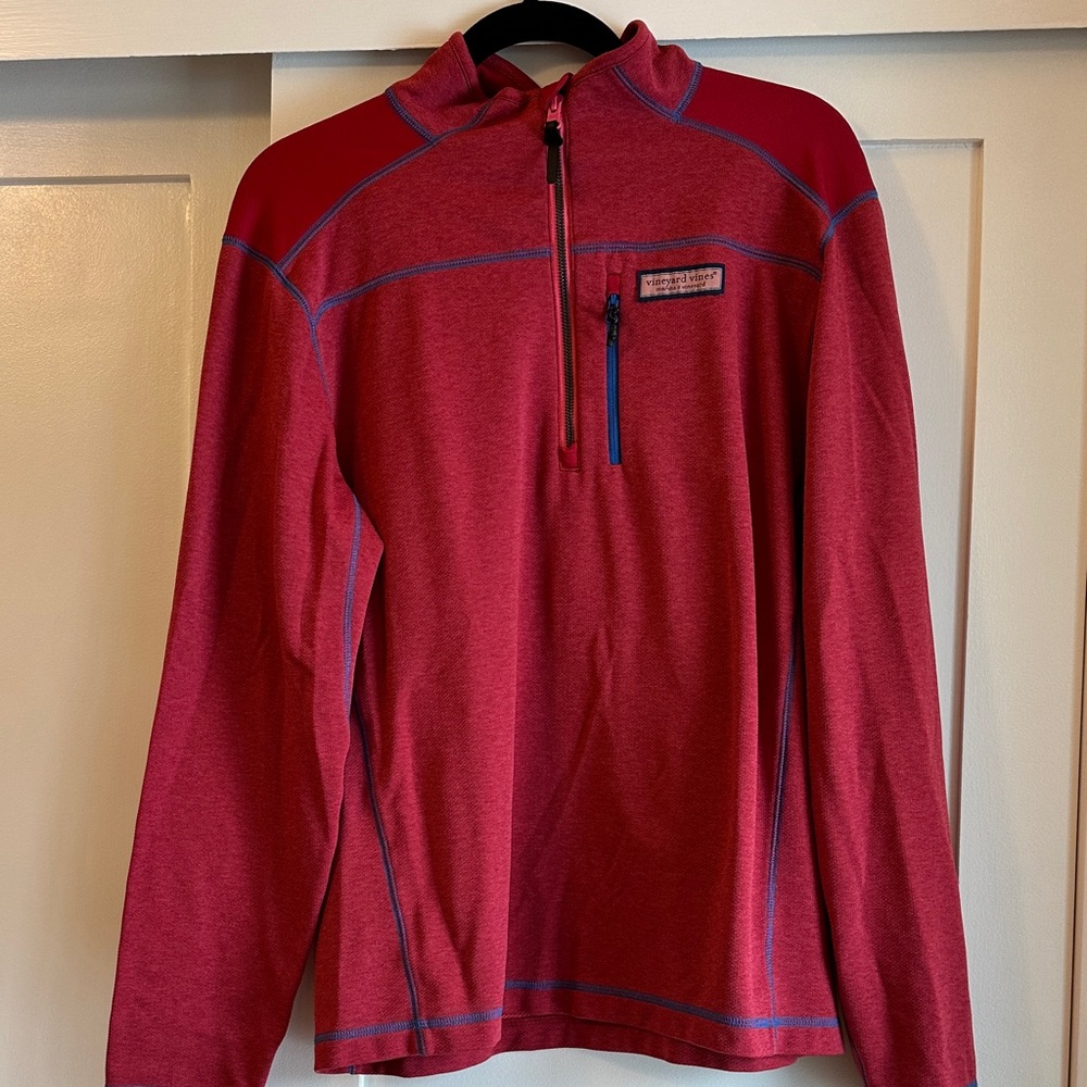 Vineyard Vines Red Quarter-Zip Pullover